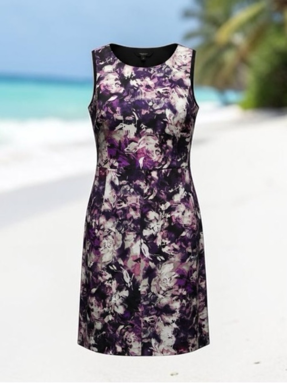 Simply Vera Vera Wang Purple Floral Sleeveless Midi Dress